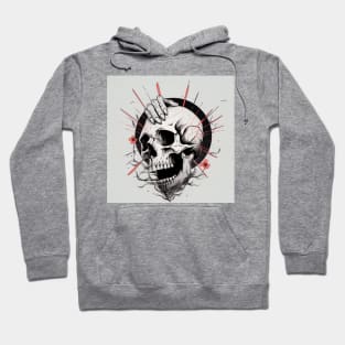 An Ink Illustration of a Skull Hoodie